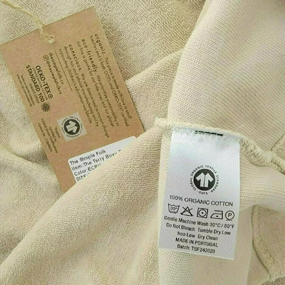 NWT The Simple Folk (8/9) Terry Boxy Tee - Picture 5 of 6